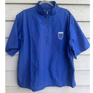 Faldo Claret & Green Men’s Golf Pullover Jacket – Blue Half Zip Medium